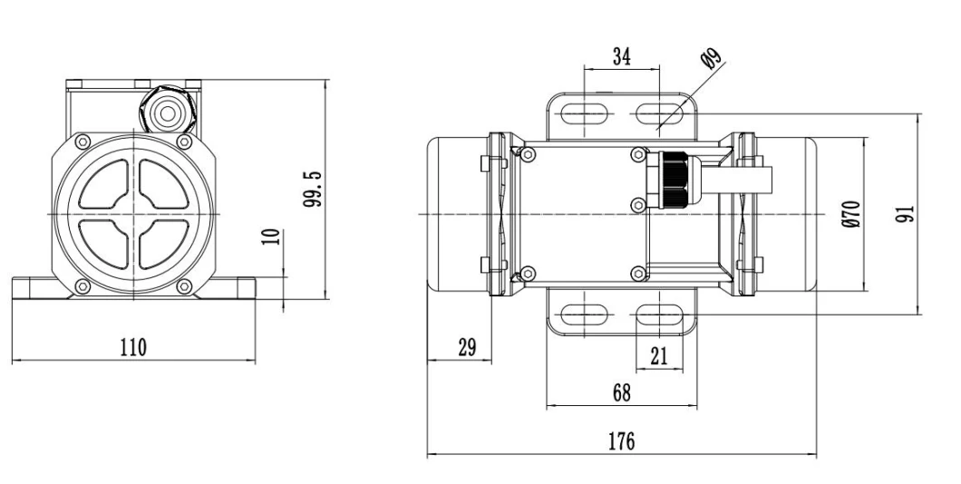 China Manufacturer 40W 12V Powerful Electric DC Motor Vibrator PT-Mve40DC12-5